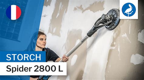 Detailný pohľad na brúsku Storch Spider 2800 L pri práci na stene