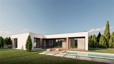 moderný bungalov s rovnou strechou