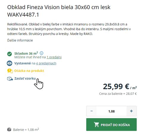 Vzorky obkladov a dlažieb