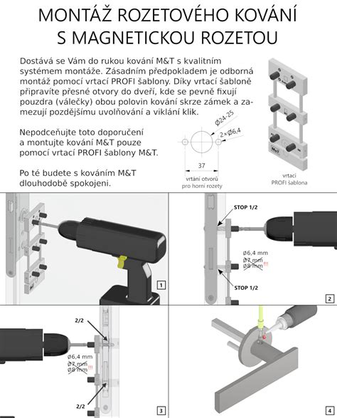 Schéma montáže rozetového kovania