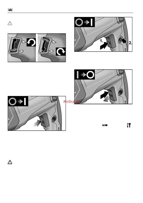 Detail pogumovanej rukoväte a prepínača smeru otáčania