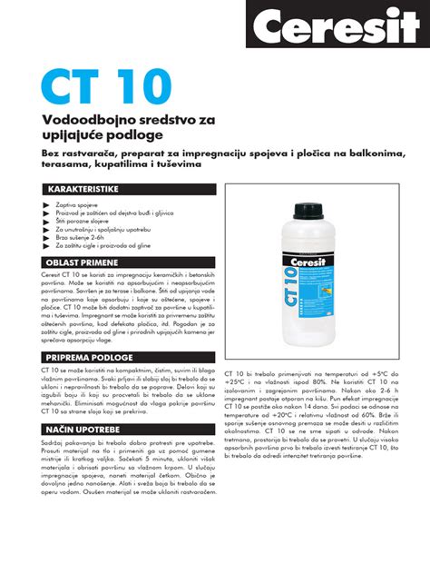 Ceresit CT 10 silikónová impregnácia - balenie a aplikácia