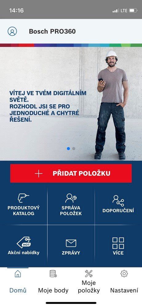 Rozhranie aplikácie Bosch PRO360 na smartfóne
