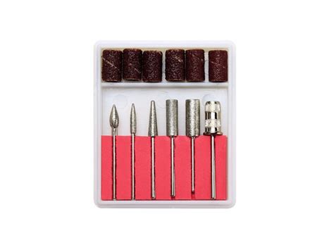 Sada rôznych frézok a nástavcov k brúske na nechty