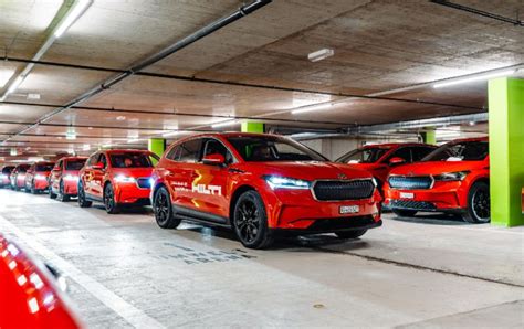 Škoda Enyaq vo firemných farbách Hilti
