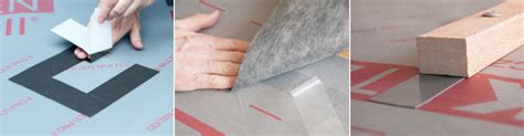 detail tesnenia fólie pomocou pásky a tmelu