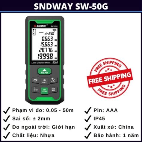 Digitálny merač SNDWAY SW-50G v akcii, ukazujúci zelený laserový lúč