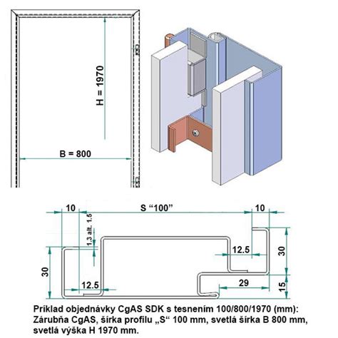 oceľová zárubňa s tesnením detail