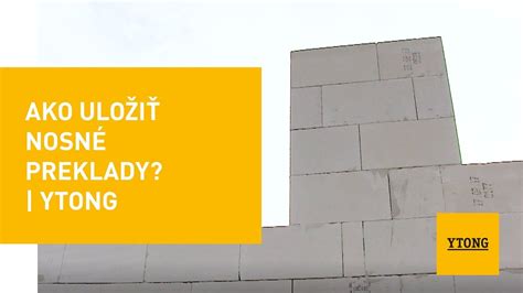 Schéma osadenia Ytong prekladu nad otvorom