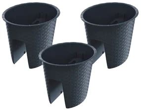 Rôzne typy kvetináčov na zábradlie