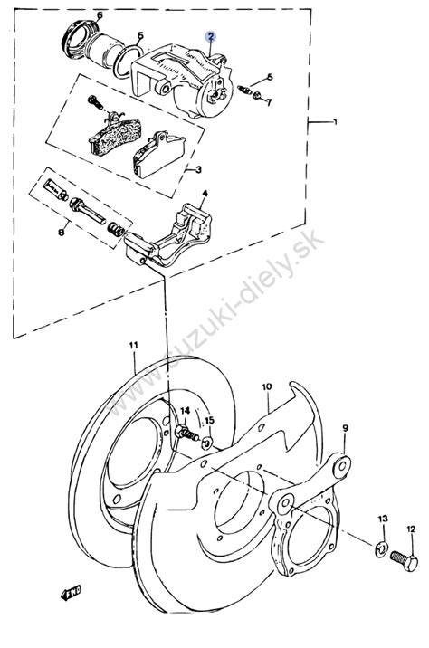 Ilustrácia prednej brzdy automobilu