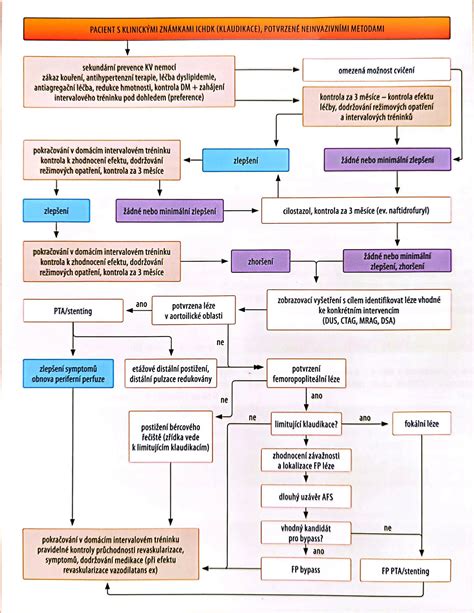 Schéma angioplastiky a by-passu dolných končatín