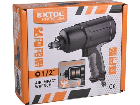 Pneumatický rázový uťahovák Extol Premium WI 340 s pogumovanou rukoväťou