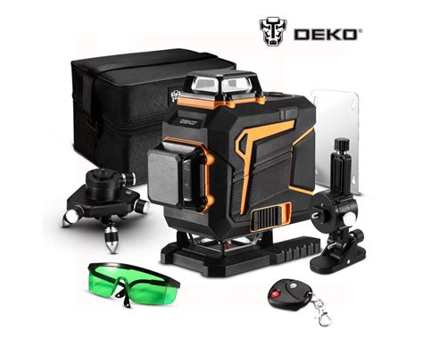 Detailné zobrazenie pogumovaného puzdra a ovládacích tlačidiel lasera DEKO DKLL16PS1