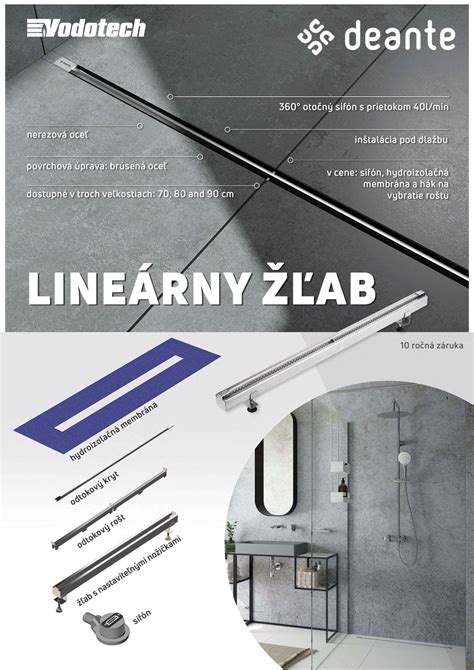 Ilustrácia montáže sprchového žľabu s nastaviteľnými nožičkami