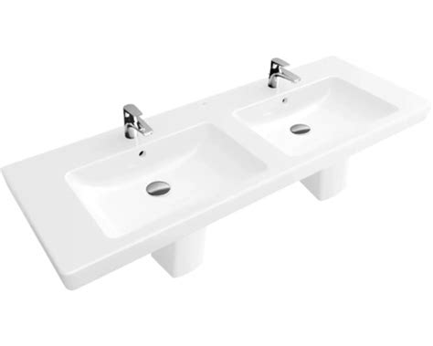 Moderné umývadlo na skrinku 120 cm s dvoma batériami
