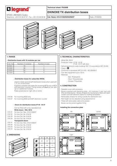 Detail skrinky Legrand EKINOXE
