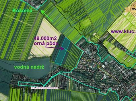 Mapa s vyznačenou prístupovou cestou k pozemku