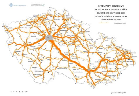 Mapa intenzity dopravy v Nitrianskom kraji