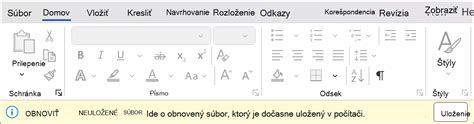 Obnovenie neuloženého súboru v programe Word
