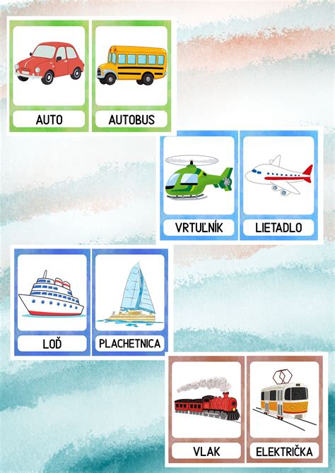 Ilustrácia stavebných materiálov a dopravných prostriedkov