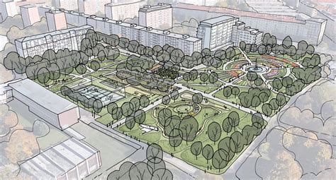 Pohľad na revitalizovaný park na Račianskom mýte