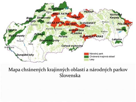 Mapa chránených území Slovenska