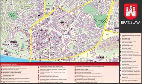 Mapa Bratislavy s vyznačenými zónami prebiehajúcich rekonštrukcií