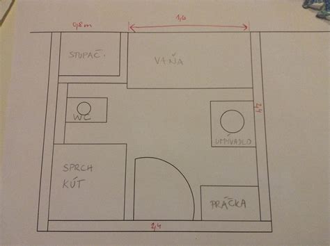 Nákres rozloženia priečok v bytovom jadre