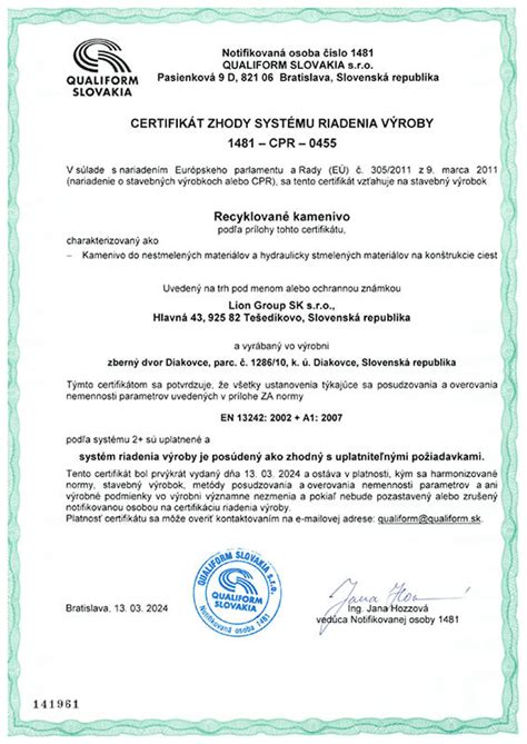 Certifikát ekologickej výroby EPS