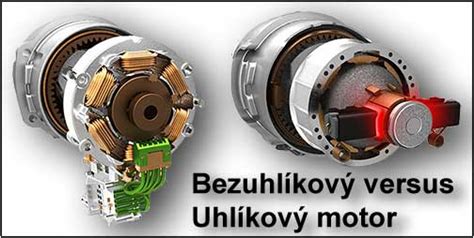 Diagram porovnávajúci uhlíkové a bezuhlíkové motory
