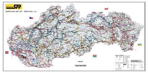 Mapa distribučnej siete zemného plynu na Slovensku