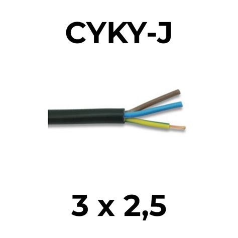 Konštrukcia kábla CYKY-J 3x2,5