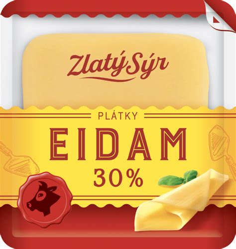 Obrázok syra Eidam v bloku a plátkoch