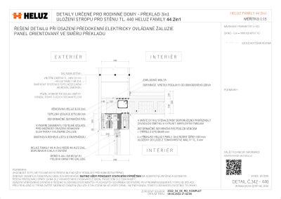 Detail inštalácie tieniacej techniky do prekladu HELUZ FAMILY 3in1