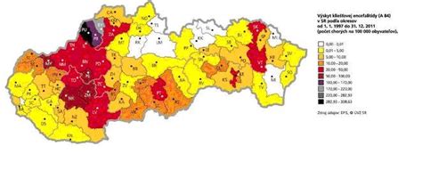 Mapa: Výskyt kolorektálneho karcinómu v Európe