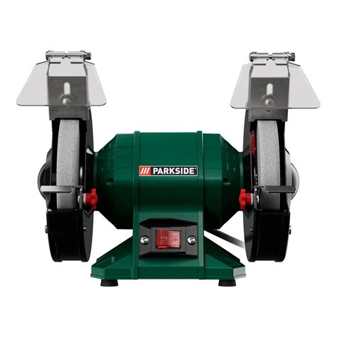 Detailný pohľad na dvojkotúčovú brúsku Parkside PDOS 200 C2