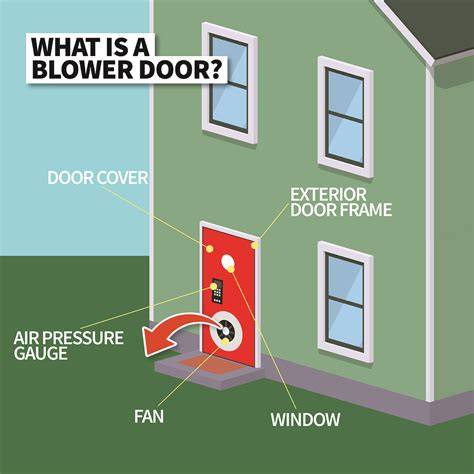 Grafický znázornenie Blower door testu
