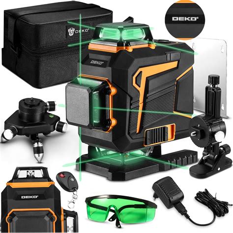 Krížový laser DEKO DKLL16PS1 so zobrazením zelených lúčov