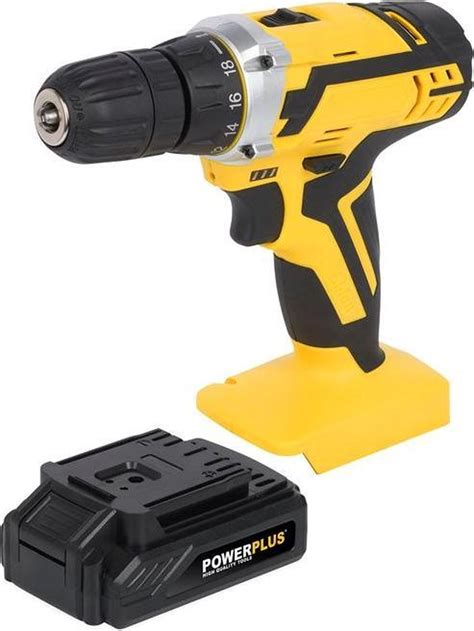 Detailný pohľad na AKU vŕtačku Powerplus POWX00820 s príslušenstvom