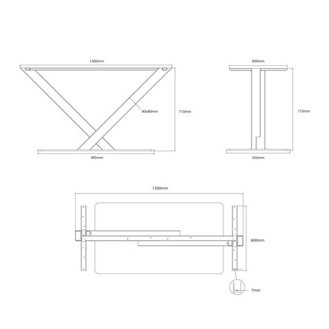 Schematické znázornenie rozmerov stolovej píly