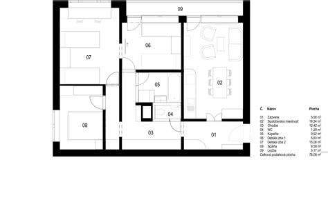 Pôdorys 3-izbového bytu so záhradou