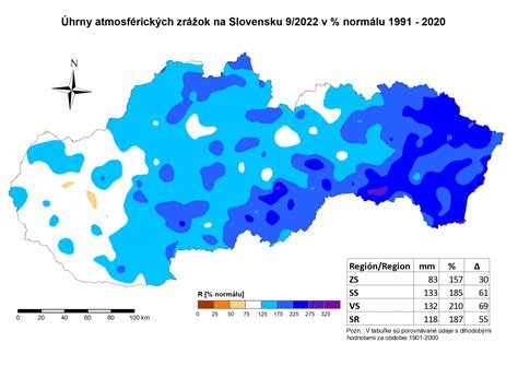 Mapa ročných zrážok pre výber materiálu