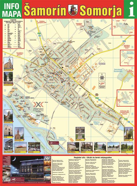 Mapa mesta Šamorín a jeho okolia s vyznačením cesty R7