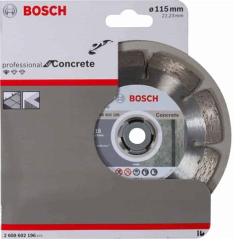 Technické špecifikácie diamantového kotúča Bosch Best for Concrete 115 mm