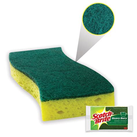 Detail abrazívnej hubky Scotch-Brite™ s rukoväťou