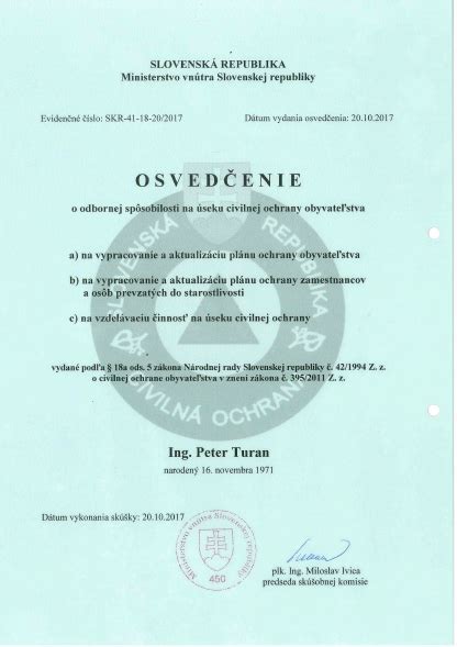 Certifikát odborného školenia