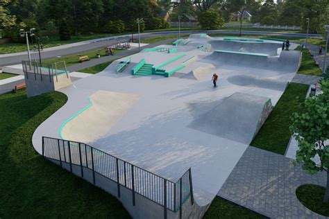 Proces výstavby betónového skateparku s debnením