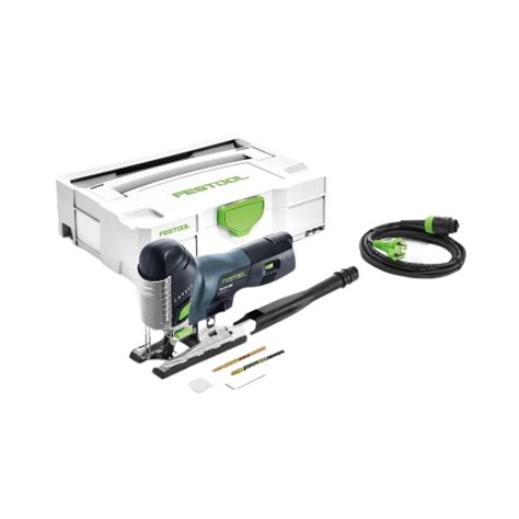 Detailný záber na priamočiaru pílu Festool CARVEX PS 420 pri práci