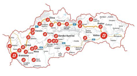Mapa geodetických referenčných bodov v krajine